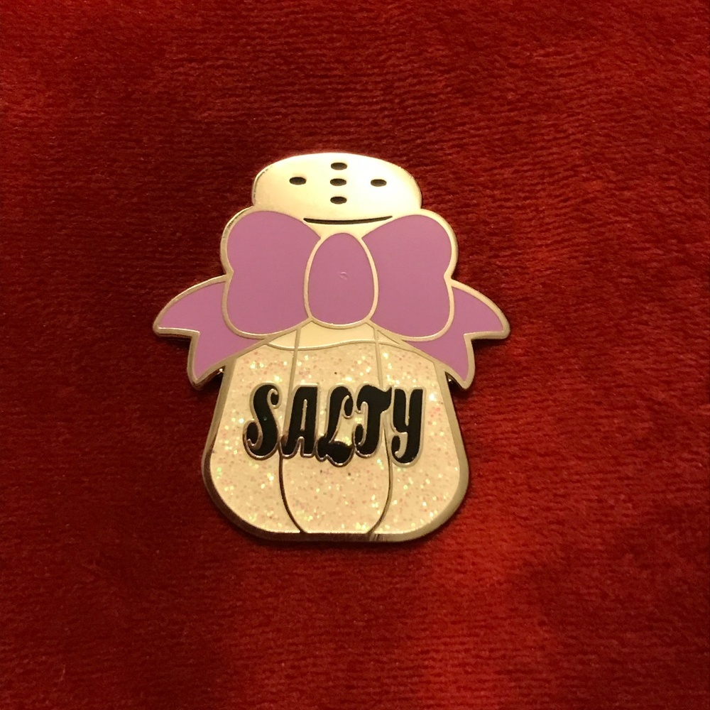 Cute "Salty" enamel pin